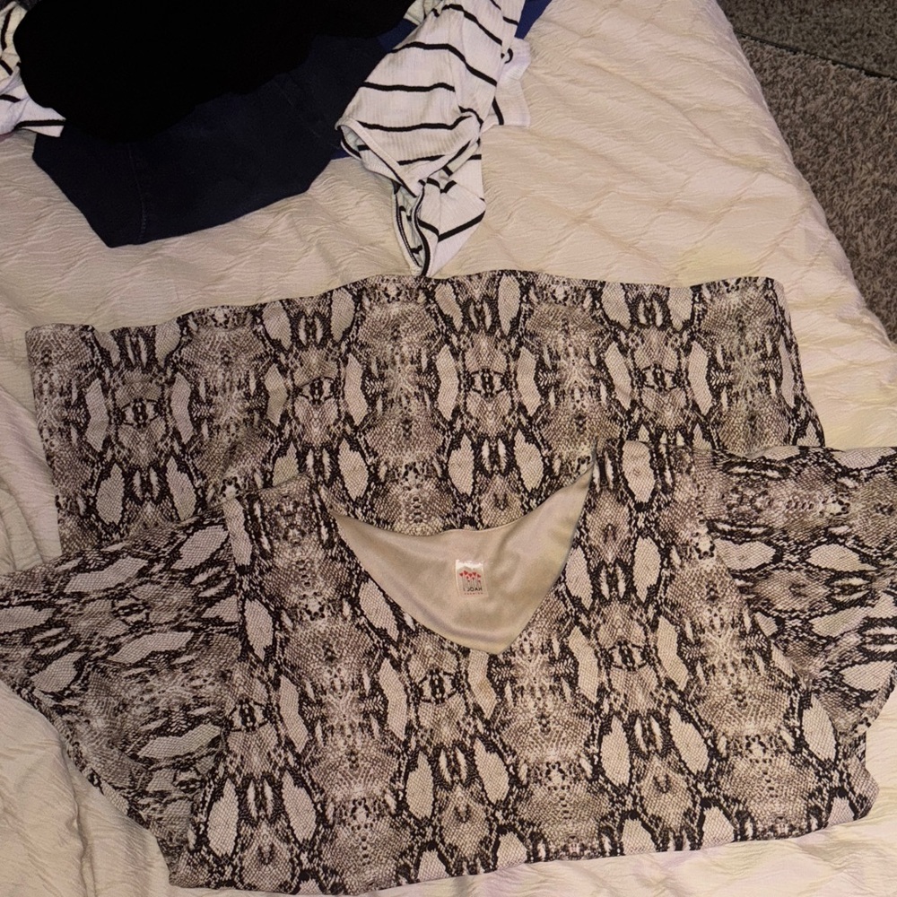 Snake Print V-Neck Dress